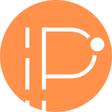 The InPlace Creates monogram: an orange circle with the letters I and P knocked out in white